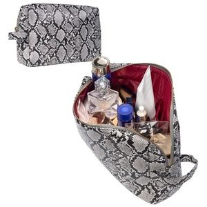 Snakeskin Large Makeup Bag for Travel